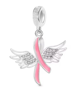 Breast Cancer ribbon with wings