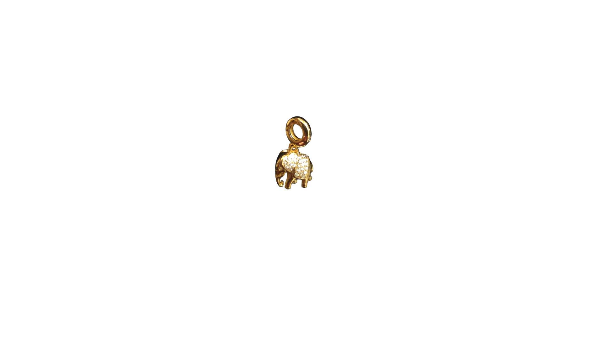 Elephant GLD no BG Elephant - Gold with crystals - Image 1