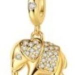 Elephant - Gold with crystals